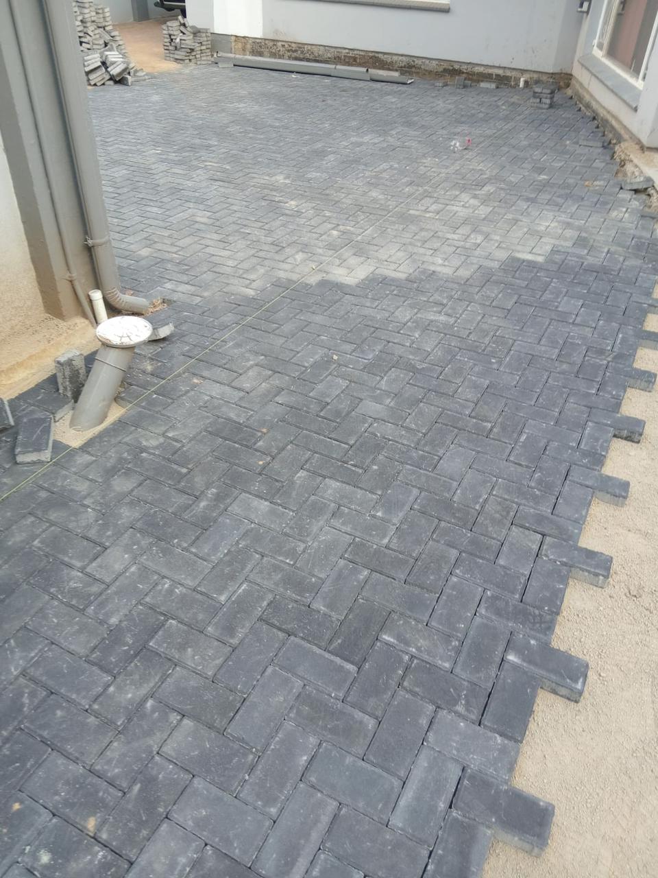 Custom steel frame painted on site